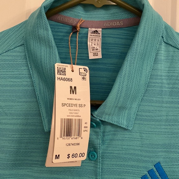 WOMEN'S ADIDAS MICRODOT POLO SHIRTS GOLF SHIRT SIZE M NEW WITH TAG - Picture 2 of 5